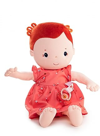 Lilliputiens - Puppe Rose - Stoffpuppe mit weicher Kleidung,abnehmbaren Kleidungsstücken & magnetischem Schnuller-Fördert Fantasie, Motorik & Kreativität-Pädagogisches Spielzeug für Kinder ab 2 Jahren