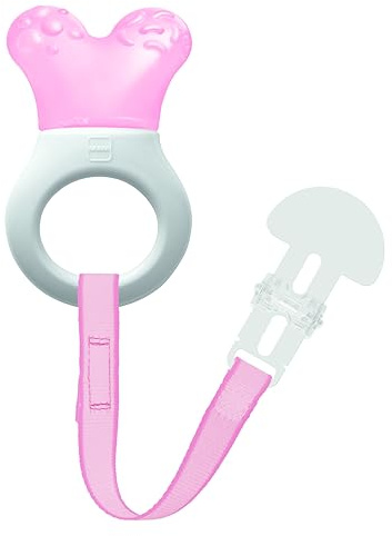 MAM Mordedor, a partir de 2 Meses, Alivio Instantáneo a la Dentición de los Dientes Posteriores, con Agua para Refrescar, Ligero y Fácil de Agarrar, Incluye Broche, Fácil de Limpiar, Rosa, Pack de 1