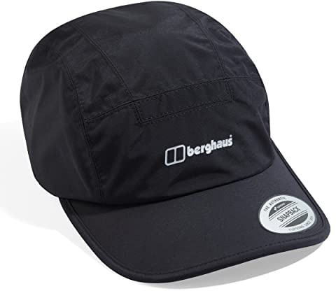 Berghaus Unisex Inflection Waterproof Cap | Adjustable Peaked Cap, Black/Black, One Size