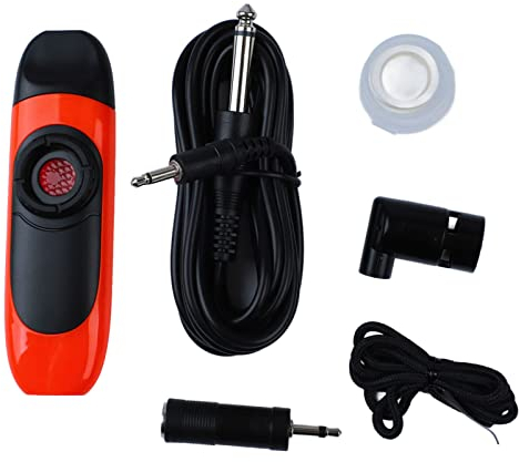 Kazoo Elektrisches Kazoo 11 cm Professionelles Tragbares Kazoo Instrument Set aus Kunstharz Aluminiumlegierung mit Recorder Membran Tonabnehmer für Leistung (Orange)