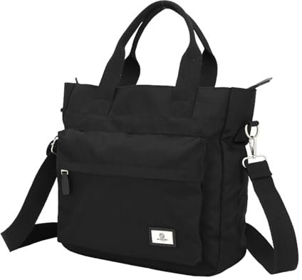 SEVENTEEN LONDON – Modern Urban Women's Covent Garden Nylon Tote Bag Shoulder Bag in Black