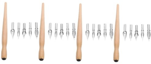 HOODANCOS 4sätze Vintage Dip Pen Mit Austauschbaren Feder-spitzen Für Kalligraphie Und Kreative Zeichnungen Ergonomischer Holzgriff Für Komfortables Schreiben