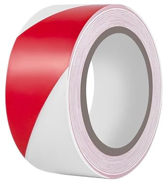 Hazard Tape Red and White Hazard Warning Safety Stripe Warning Tape Non Adhesive Barrier Tape for Warning
