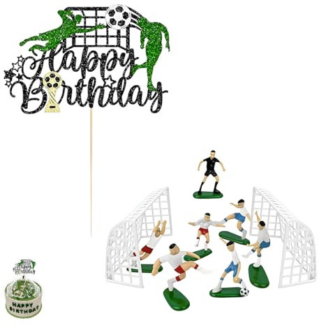 10 PCS Football Cake Decorations for Boys, Unique Design Football Cake Toppers for Boys, Football Birthday Decorations Cakes Suitable for Kids Birthday Parties and School Activities
