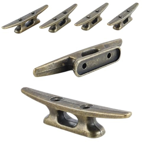 Durlo 4 PCS Boat Mooring Cleat for Mooring Boat Bronze Host Cast Iron Suitable for Nautical Beach Lake Maritime Decoration