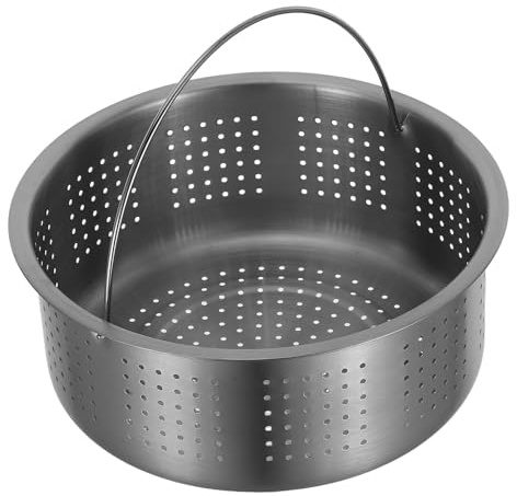 BAZEITFLOW Panier Vapeur Inox pour Cuiseur Riz Multifonction Insert pour Légumes Fruits de Mer Cuisson Vapeur Facile et Rapide avec Poignée Intégrée