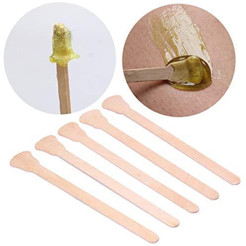 Lot de 100 applicateurs de cire en bois pour épilation des sourcils, du nez, de la crème glacée et des bâtons applicateurs de masque