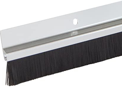 Türdichtung Türbürste Abdeckleisten Bürstendichtung Dichtung - 8 x Türdichtung aus Aluminium Silber 1 Meter Leiste zum Anschrauben Bürste Zimmertürdichtung Durchzugstopper Zugluftstopper für Türen