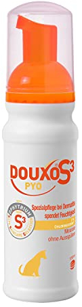 DOUXO S3 PYO Mousse |für Hunde & Katzen |Schaum Pflege gegen Bakterien & Hefepilze | Reinigend & Feuchtigkeitsspendend | Hypoallergener Duft | 150 ml