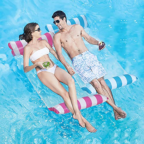 Wassermatratze, 2 Stück Luftmatratze Pool Wassersitz Pool Wasserhängematte Mit Netz Bade Hängematte, Pool Zubehör Spaß Erwachsene Luftmatratze Wasser