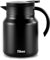 Tiken 1L Thermoskanne aus Doppelwandingem Edelstahl Isolierkanne Kaffeekanne mit Quick Tip Verschluss