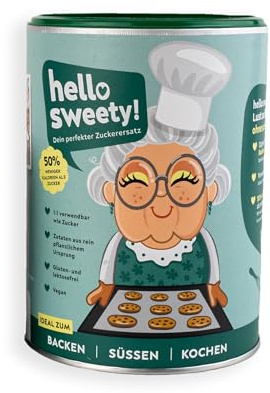 hello sweety - Zucker Alternative der Zukunft 1 kg Dose vegan glutenfrei laktosefrei - Zuckerersatz beim Backen Kochen Süßen - Ersatzzucker Mischung aus Inulin Eythrit Stevia und Isomaltulose