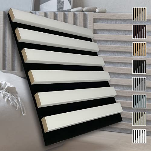 MARBET DESIGN Akustikpaneele Akustikquadrate 30x30cm Wandverkleidung Holz - (1 Paneel, schwarz - weiß) horizontal aus MDF Deckenverkleidung