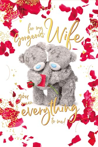 Me To You Bear 3D holographic Wife Birthday Card
