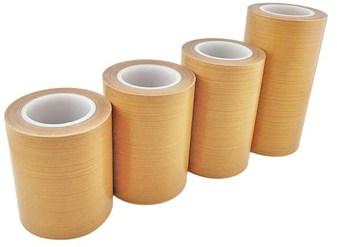Qrity 1 Roll High Temp Tape 180mm x 10m, PTFE Tape, High Temperature Adhesive, for Vacuum & Impulse Sealers, Heat Resistant Up to 300℃