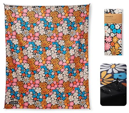 Nomadix Festival Blanket - Perfect for Picnics, Camping, & Lawn Seating - Plush Top & Water Resistant Base - Made with Post Consumer Recycled Materials - Hula Multi - 60x72
