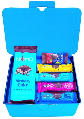 NOMO Chocolate Selection Hamper Gift Box | Birthday Cake | Free From, Gluten Free, Dairy Free, Egg Free, Nut Free, Vegan & Vegetarian | Hamper Exclusive To INTERGALACTIC SWEETS