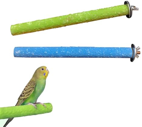 2 Pcs Parrot Perches, Colorful Birdcage Scrub Stand, Bird Grinding Stick for Cockatiels, Budgies, Medium Parrots, Lovebirds, and Parakeets