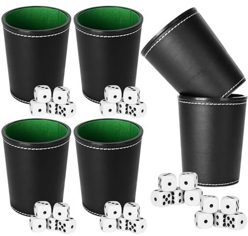 BUCOMTU 6 pièces Gobelets à Dés avec 36 des pour Les Réunions de Famille, Les Jeux de Fête
