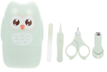 FOYTOKI Tagliaunghie Per Bambini e Neonati a Forma Di Cartone Animato Set Forbicine e Limetta Sicurezza Abs Acciaio Resistente Per Cura Unghie Neonati e Bambini Piccoli