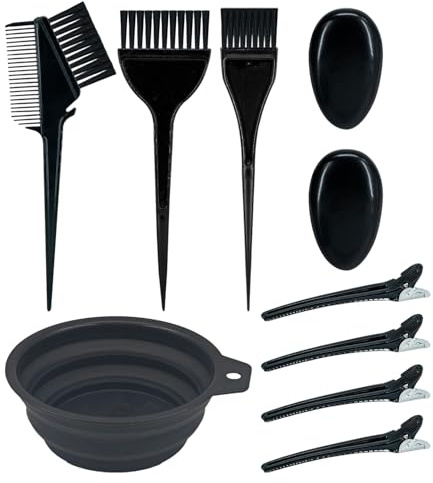 Set Di Strumenti Per La Tintura Dei Capelli Da 9 Pezzi, Spazzola Per La Tintura Dei Capelli A Doppia Faccia, Strumenti Per Parrucchieri Fai-Da-Te.