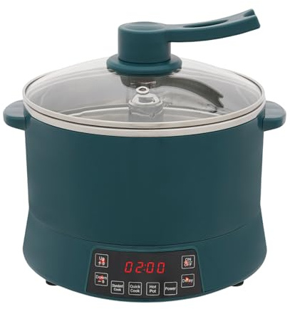 4 l riskokare med låg socker, 1 500 W, justerbar effekt, multikokare med reserveringsfunktion, långsam spis för hus, lägenheter (grön)