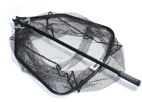 Abu Garcia Beast Gen2 Monster Landing Net | Heavy Duty Pike Predator Fishing Net | Extra Strong Rubber Coated Mesh | Reinforced Handle | Slide-In Compact Design | Pro Angler Net | 90x80 cm