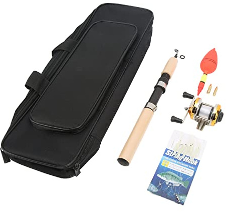 HUIOP Juego de Equipo de Pesca en Hielo Resistente con Carrete Metal para Jóvenes y Adultos, Kit Combinado Caña Pescar 417g