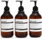 MaisoNovo Refillable Shampoo and Conditioner Bottles - Set of 3, 500ml Amber Plastic Bottle and Black Pump - Shampoo and Conditioner Bottles with Labels - Shower Gel Dispenser