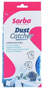 Sorbo Attrape-poussière, Aimant à poussière, Chiffon en Microfibre Ultra Doux, Nettoyage sans Produits Chimiques, 28 cm x 23 cm, Bleu