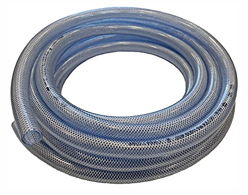 10mm (3/8) ID Clear Braided PVC Hose Pipe - Tricoflex TCN AL - Heavy Duty, Water, Airline, Compressor, Food Grade, 20 Metre Length