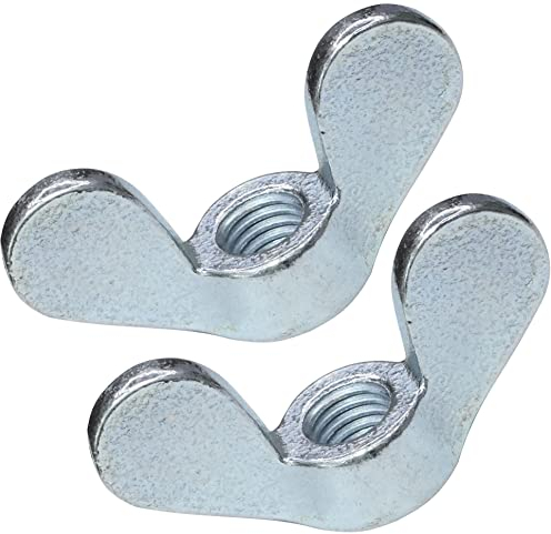 AERZETIX - C49375 - Lot de 2 Écrous papillons/à oreilles - écrous à ailettes - filetage M10 métrique femelle - en acier zingué