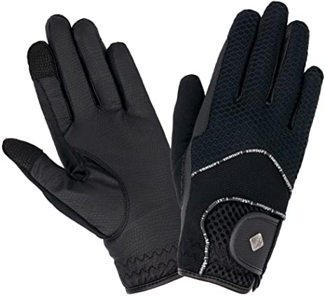 LeMieux Unisex 3D Mesh Riding Gloves in Black - Lightweight & Breathable - Anti Slip - Small
