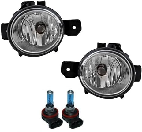 DM Autoteile 1912 SET 2x Nebelscheinwerfer Klarglas Chrom +H11 kompatibel für BMW 1er E81 E82 E87 E88 X1 E84 X5 E70