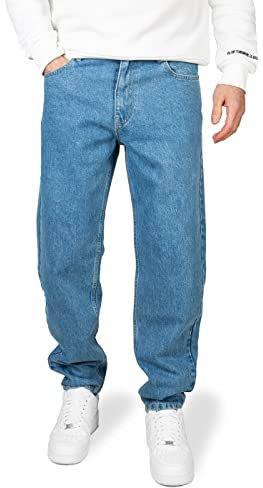 PITTMAN Titan - Herren Jeans Hose Denim - Männer Jeanshosen Loose Fit - Reine Bauwoll Herrenhosen, Mittelblau (Coronet Blue 183922), W33/L32
