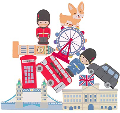 Wooden Stacking Toys - Balancing Toy with London Bus, Big Ben, Buckingham Palace, Black Cab and more - Wooden Toys for 1 Year Old, Toddler Toys - Early Development & Activity Toys by Orange Tree Toys