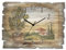 ARTLAND Wanddeko Wanduhr ohne Tickgeräusche aus Holz Quarz Uhr lautlos Rechteckig 40x30 cm Tontopf Baum Zitronen Fenster Landschaft Toskana Italien Rustikal Vintage T5ZG