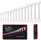 Mesybveo 14 Pièces Clé Plate à Cliquet, 8-24 mm Jeu de Clé Plate Mixtes en Acier au Chrome Vanadium, Trousse Enroulable Bricolaget, Clef a Cliquet Polygonales pour la Fixation et le Démontage