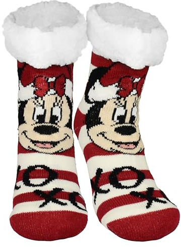 Disney Mickey Mouse Hut Socks - XOXO House Socks for Women Cuddly Socks Fluffy Winter Socks Warm Socks