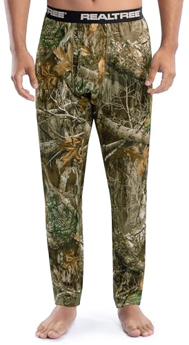Realtree Men's Heavyweight Fleece Thermal Underwear Long Johns Bottom, Realtree Edge Camo, Large