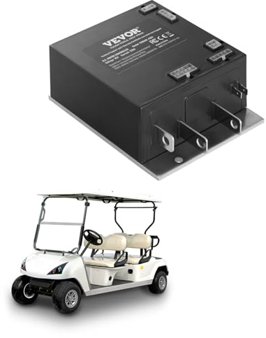 VEVOR Geschwindigkeitsregler Golfwagen, 36 V, 350 A, Ersatz für Gleichstrommotor-Steuerung für EZGO TXT Golfwagen 2000–2009, Schutzart IP65, Gehäuse aus Alu ABS, kompatibel mit Modellen 1206MX-4301