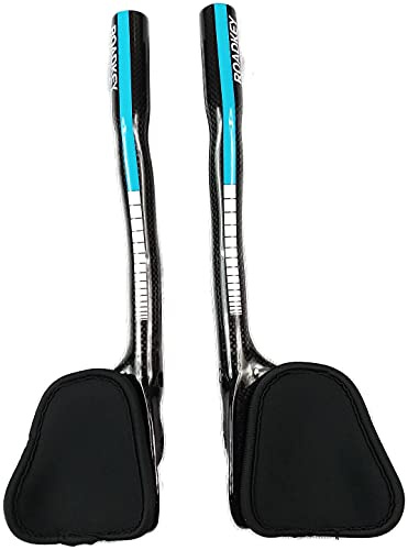Aero Bars TT Fahrrad Armlehne Lenker Blau 3K Glanz Kohlefaser Aerobar Triathlon 340 mm