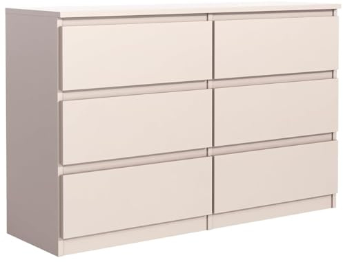 MebLocker byrå med 6 lådor 140 cm perfekt för vardagsrum, sovrum, barnrum, ungdomsrum och kontor, modern elegant lösning för snygg förvaring av kashmir