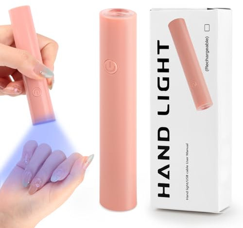 KEWUZY U V Lampe für Gelnägel Wiederaufladbar, Mini U V Nageltrockner, Wiederaufladbar Mini UV Lampe Nägel, LED Nagellampe Nageltrockner Nägel für Nagellack Aufbaugel Nail Tips, Geschenke (Rosa)