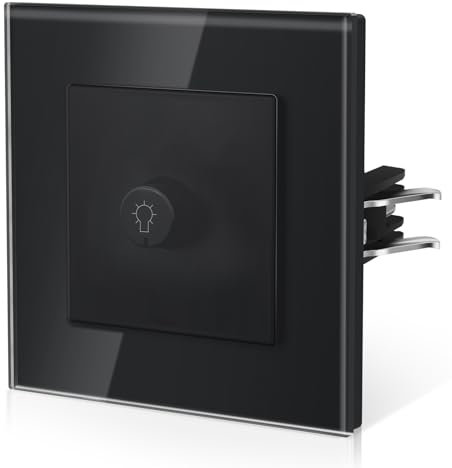 BSEED Interrupteur Variateur, Interrupteur Variateur De Lumiere Avec Griffes, Dimmer Switch, 500W, 1 Gang 1 Way, Noir