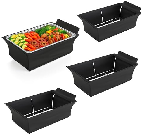 Chafer Wind Guard 4 Pack by Merchlio - Handle Covered Chafing Dish Cover