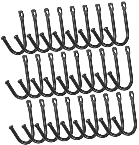 TOYANDONA 30 piezas Colgadores de Pared Rústicos de Hierro Negro Unidades Ganchos Resistentes para Llaves Abrigos Tazas y Bolsos Organizador Compacto para Dormitorio y Entrada