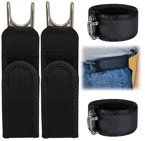 Yizemay Metal Hook Elastic Belt, 2PCS No Buckle Belts For Men, Buckless Adjustable Side Belts, Unisex Waist Strap, Valentine's Gift for Men Women.