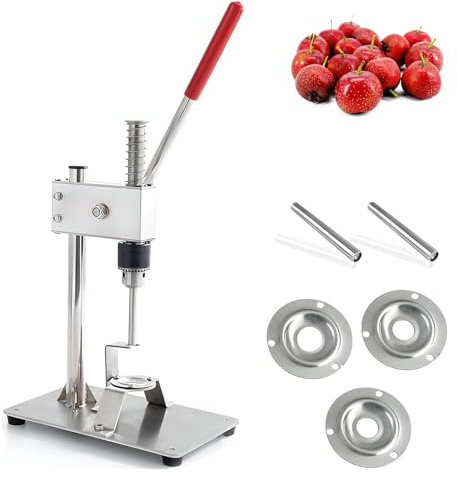 Körsbärstoner och grop, rostfritt stål manuell fruktstenborttagare med 9 mm och 11 mm blad, halkfritt handtag för Jujube och röda dadlar