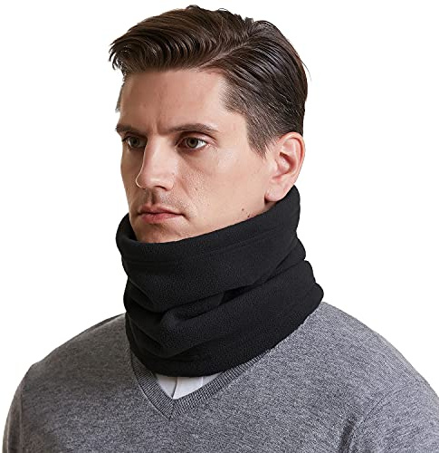 I Kua Fly Hiver Thermique Tour de Cou Multifonctionnel Masque Neck Warmer - Toison Windstopper de Hiver Moto Running Ski Snowboard Cagoule (Nior)
